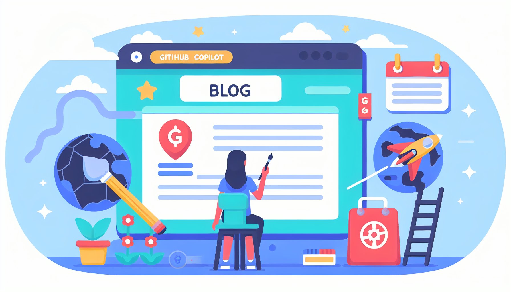 GitHub Copilot 介面示意圖