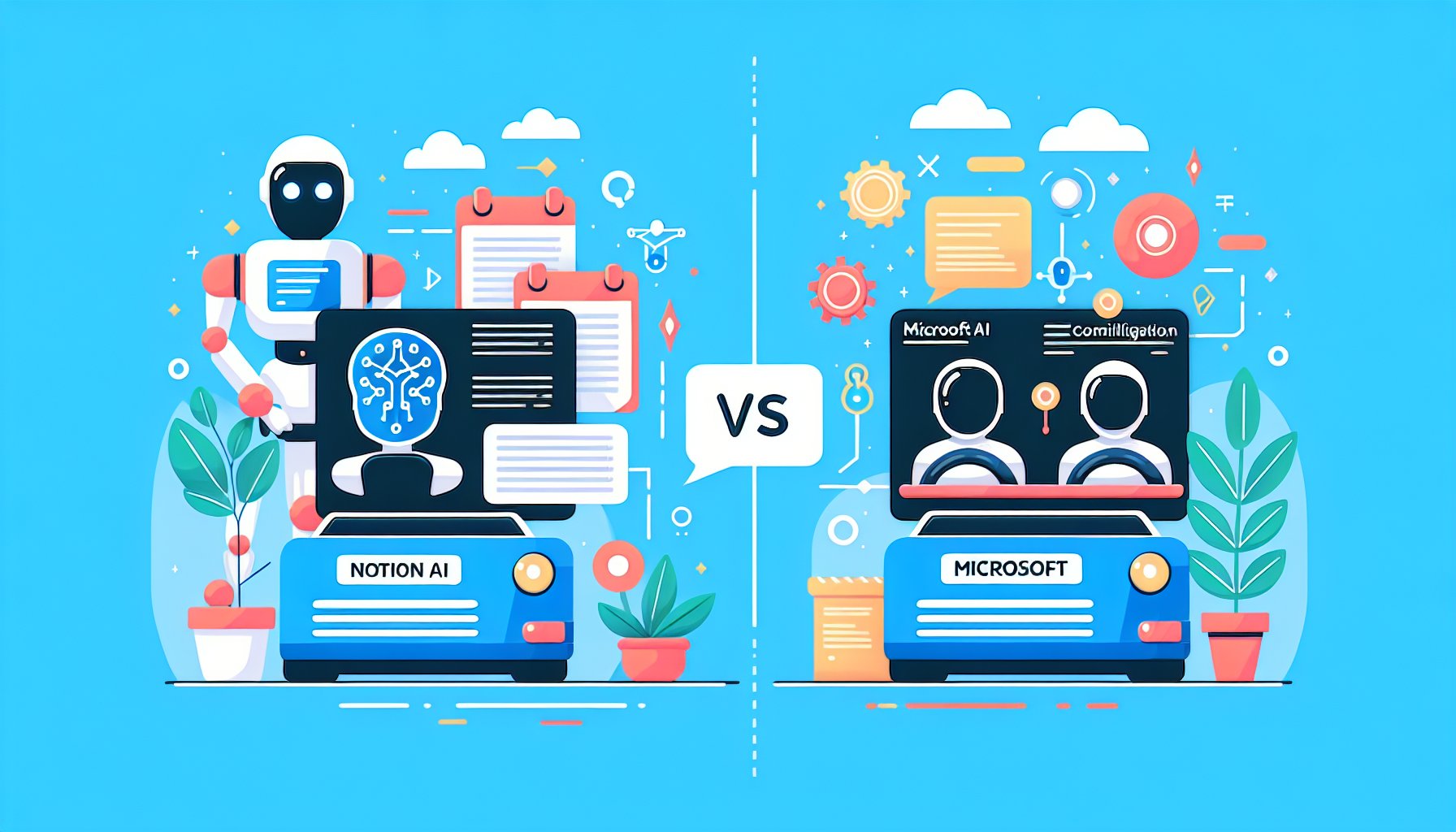 Notion AI vs Microsoft Copilot 功能對比圖
