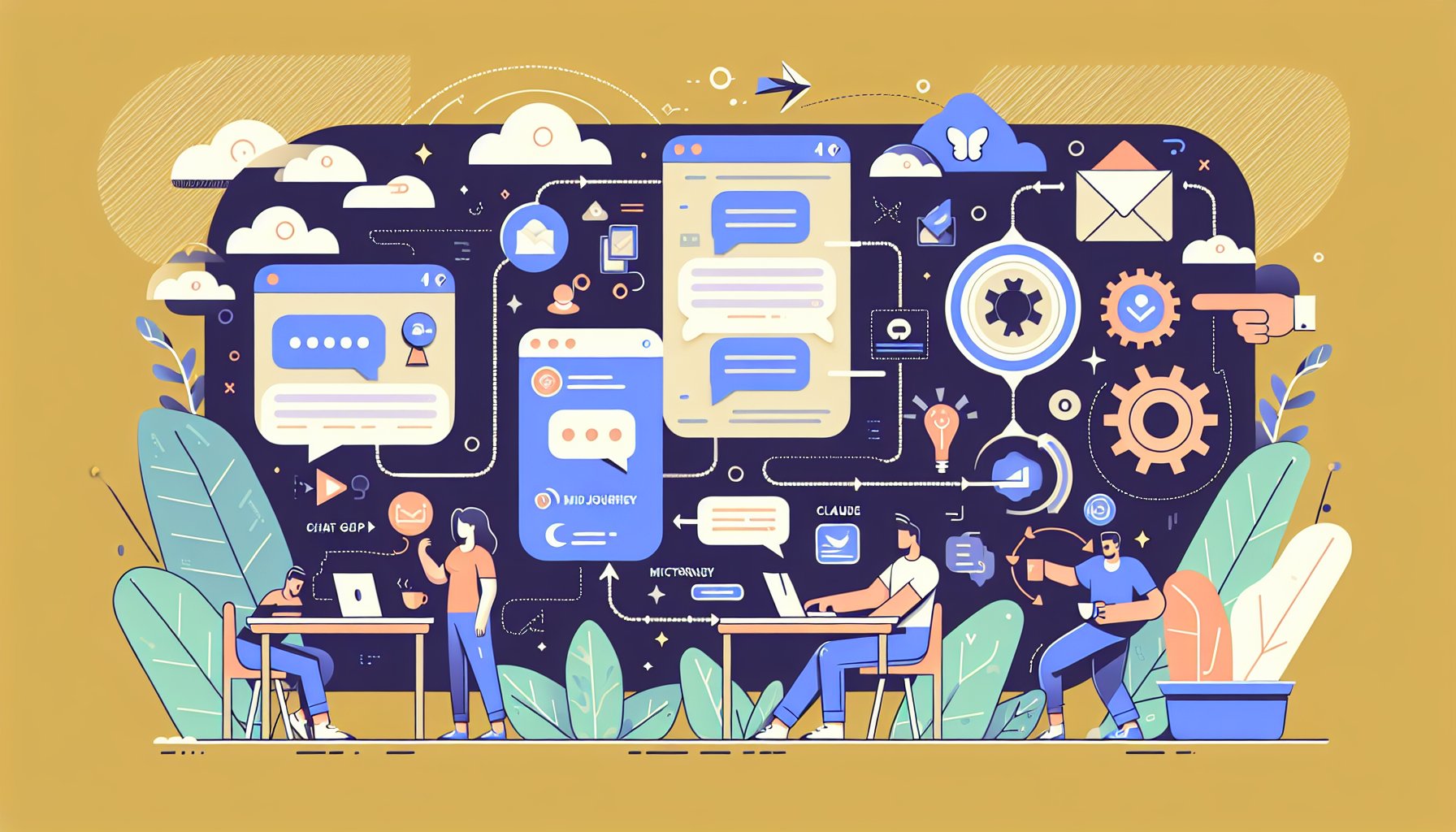 ChatGPT / Claude / Midjourney 工作流程圖