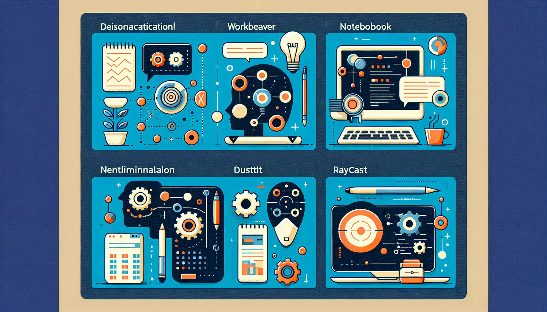 WorkBeaver, NotebookLM, Dusttt, Raycast AI — interface overview