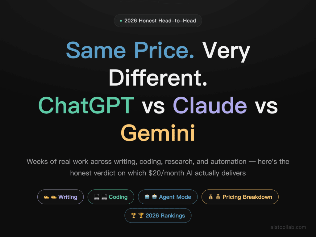 ChatGPT vs Claude vs Gemini: Which AI Assistant Actually Delivers in 2026 — cover design card