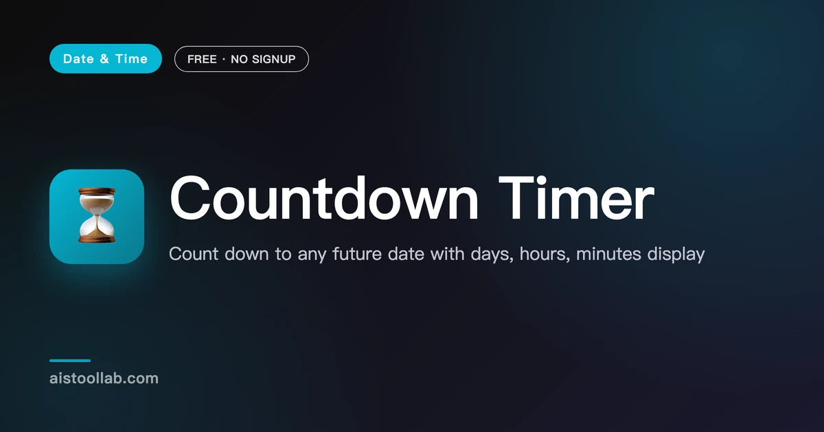 Countdown Timer — Free Online Tool - AI Tool Lab