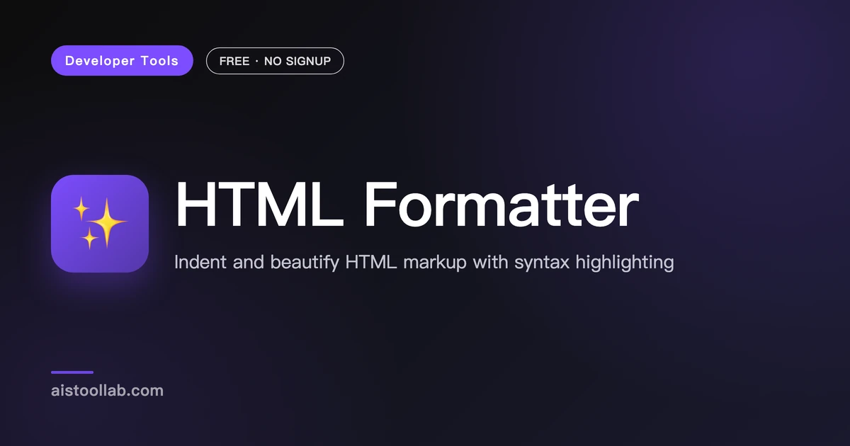 HTML Formatter & Beautifier - AI Tool Lab