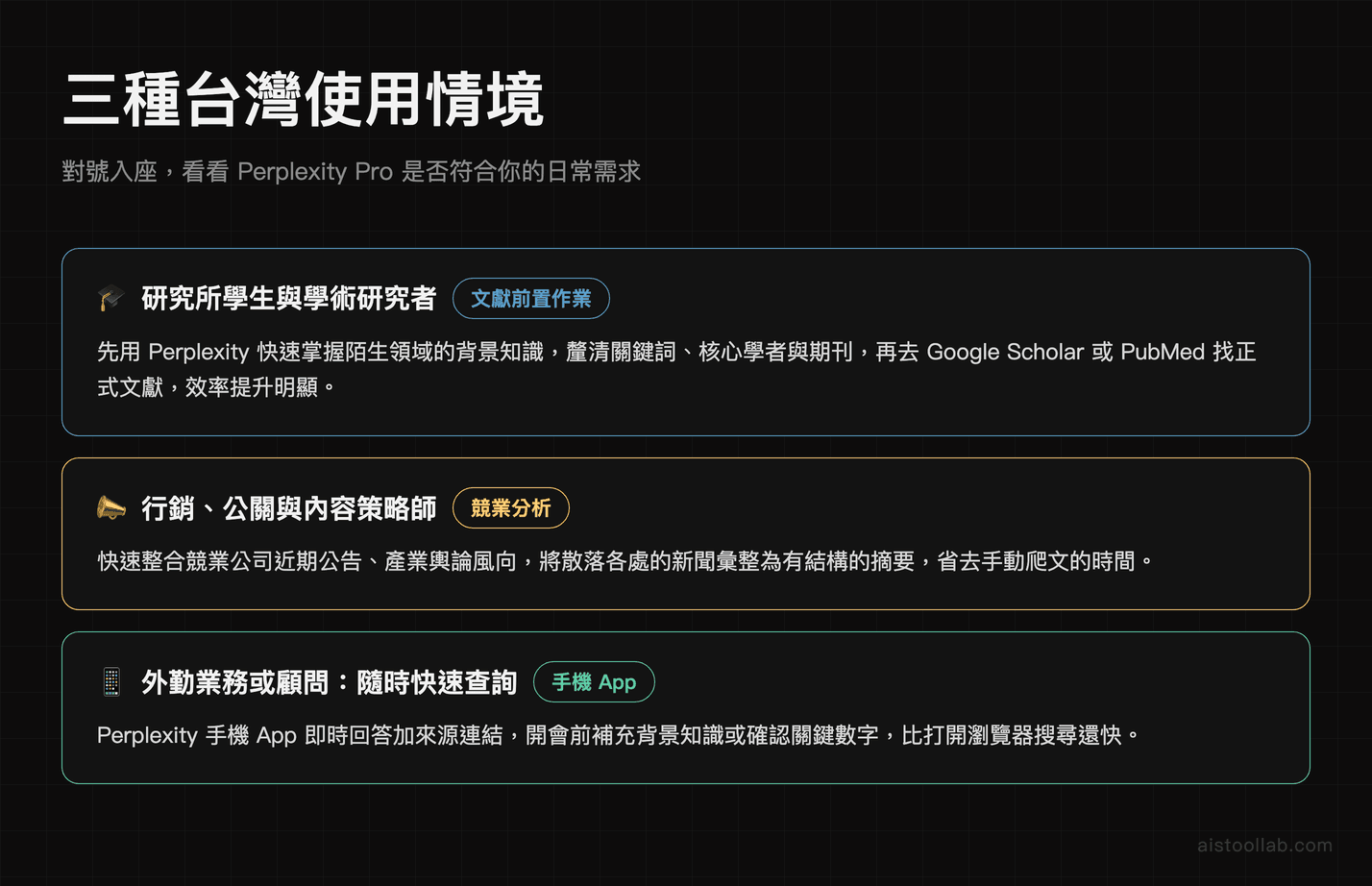 三種台灣使用情境
