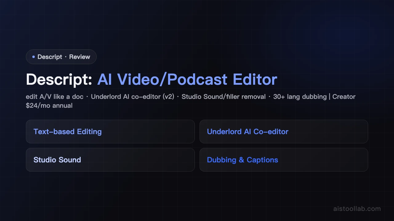 Descript - AI's Tool Lab