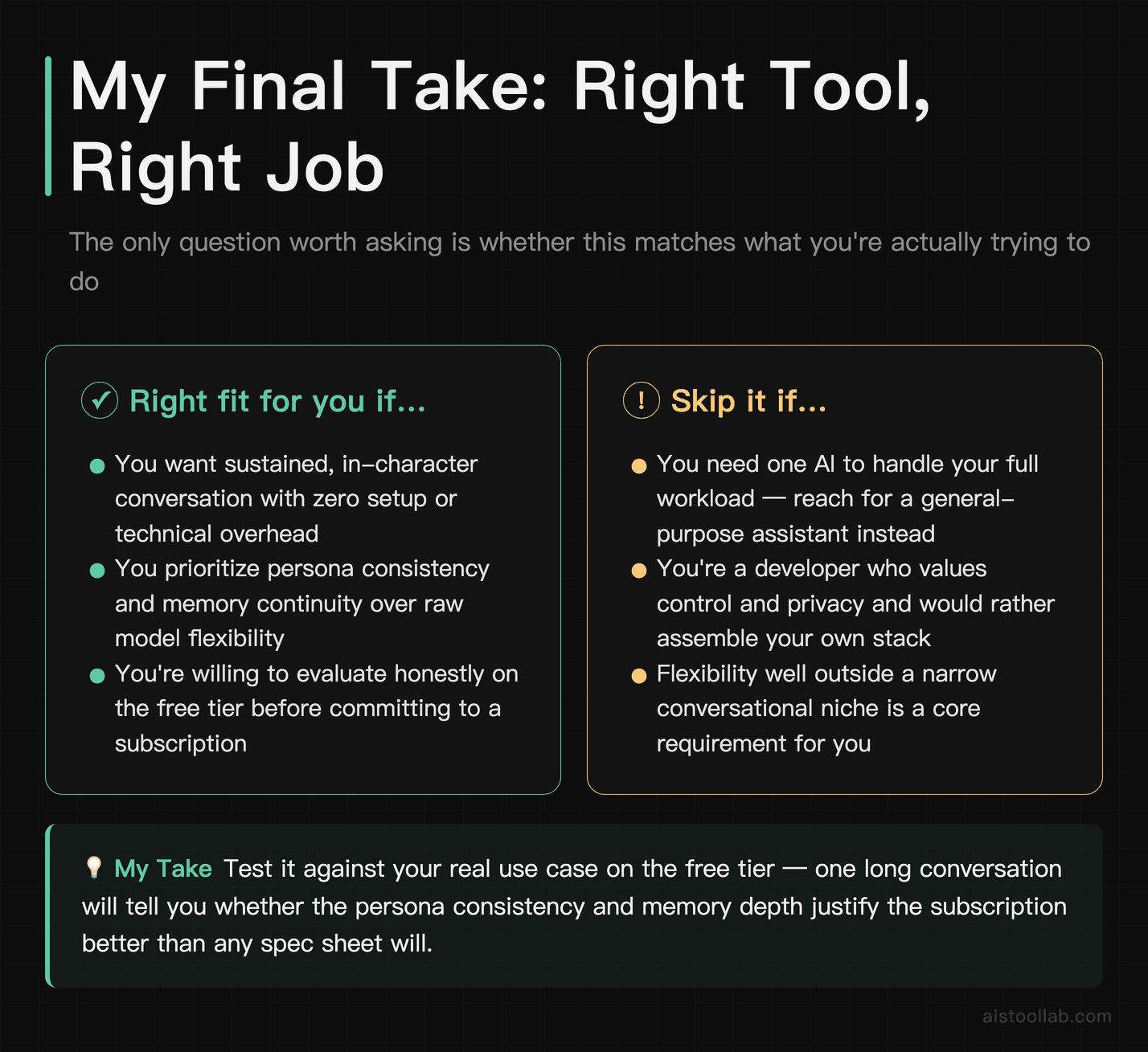 Final verdict on the Pleasure Lab AI Bot: who it fits, who should skip it, and a one-sentence bottom-line recommendation