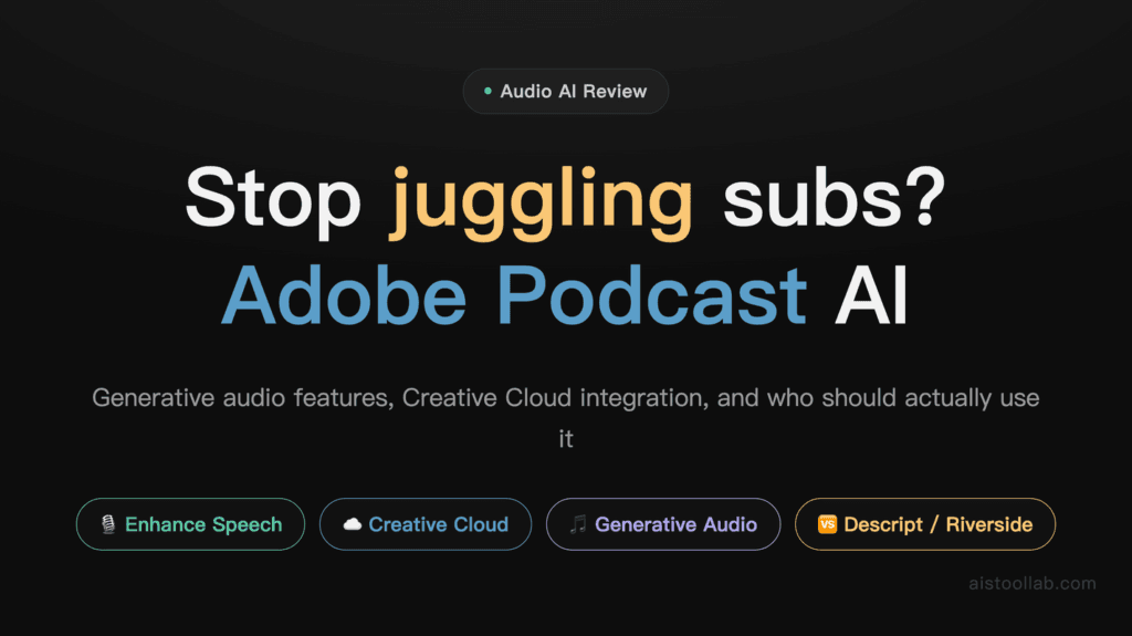 Adobe Podcast AI Review 2026: Generative Audio Features, Creative Integration, and When to Use It cover