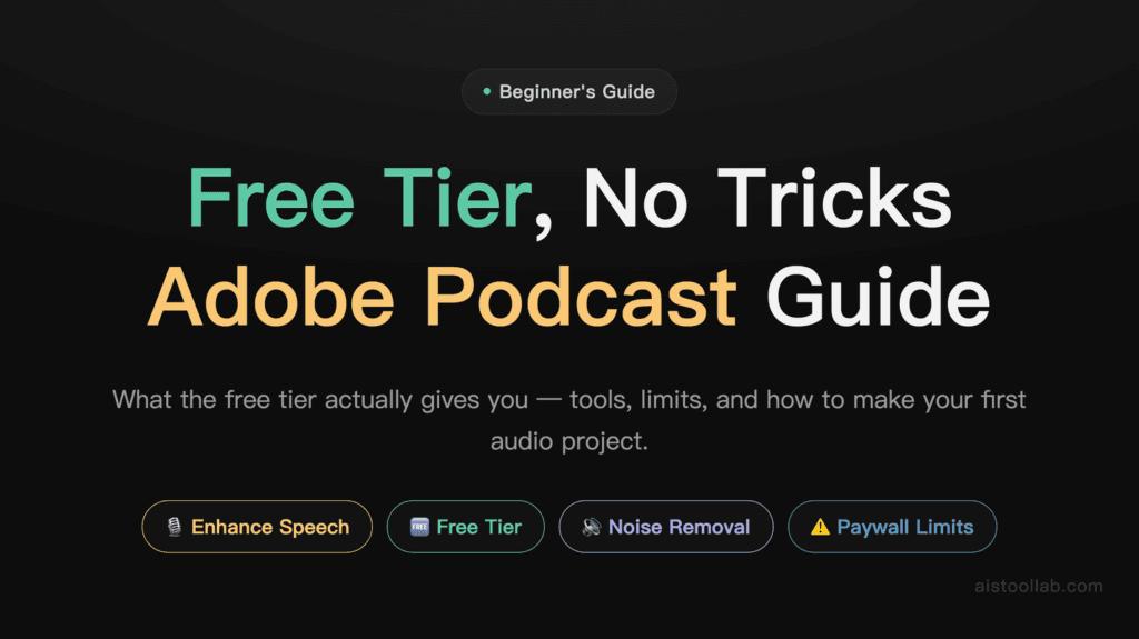 What Can You Create with Adobe Podcast Free? A Beginner's Complete Feature Guide — cover design card