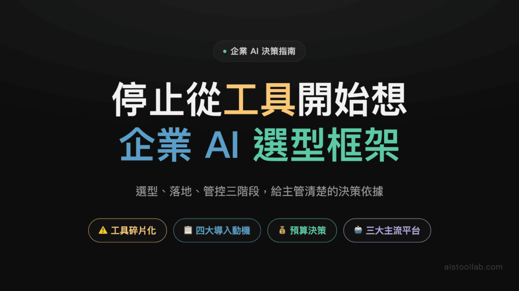 2026年AI工具企業應用決策指南：從選型到落地的完整評估框架 封面