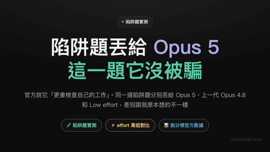Claude Opus 5 實測：三題親測，還撞到官方沒寫的 effort 級別 封面