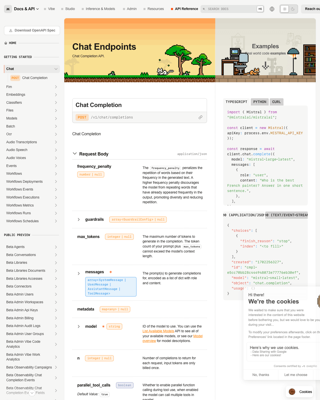 Official documentation page screenshot